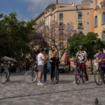 Group receiving explanations in Ciutat Vella, Barcelona.