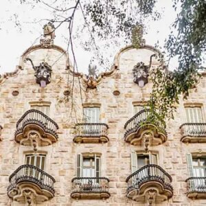 Façade with balconies and ornaments of Casa Bonaventura Ferrer.